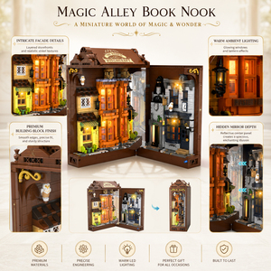 ชุดบล็อกต่อรูปทรงอัลเลียพับได้ 2026 Hot Magic <span class=keywords><strong>Alley</strong></span> จำนวน 1386 ชิ้น ชุดตกแต่งชั้นวางของจิ๋ว DIY ของเล่นตกแต่งพร้อมกระจก - Product Image 4