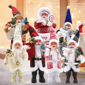 Customizable 20cm Cartoon Cross-Border Plush Santa Claus Doll Creative <b>Christmas</b> Desktop Ornament Toys <b>Christmas</b> Figurine Toys - Product Image 1