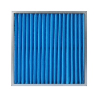 Préfiltre plissé haute efficacité du fabricant avec cadre métallique et média en fibre synthétique bleue