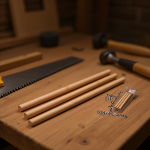 Bastoncini di legno ILAN 6x6x300mm a sezione quadrata, 8 pezzi per progetti artigianali e fai da te - Product Image 3