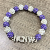 NCNW Symbol Charm Collection белый фиолетовый жемчуг Национальный Совет негритянских женщин эластичный браслет женские ювелирные аксессуары