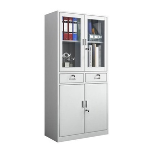 Armoire de classement commerciale en acier épaissi avec porte en verre et serrure, design moderne et simple, pour usage de bureau, multi-niveaux, pour documents financiers - Product Image 5