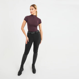 Camiseta <span class=keywords><strong>Polo</strong></span> de Equitación para Mujer con Cierre de Cremallera, Diseño Nuevo y Personalizado OEM - Product Image 2
