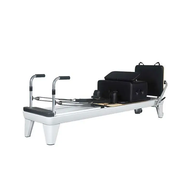 Home Fitness pieghevole bianco Pilates Reformer da letto per Pilates Reformer