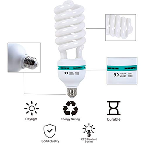 Ampoule fluorescente spirale en gros 135W 5500K Lumière du jour CRI90 Culot E27 Économie d'énergie pour l'éclairage vidéo et photographique en studio - Product Image 3