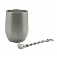 Tasse à café jaune en bois, gobelet en acier inoxydable, vente en gros, en forme d'œuf, gobelet gourde sherba Mate avec couvercle