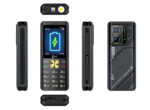 Teléfono con Función de Barra Q20000 de QTEL, Pantalla de 2.4 Pulgadas, Linterna Grande, Batería de 10000 mAh, Teléfono con <span class=keywords><strong>Tres</strong></span> Tarjetas SIM, Banco de Energía - Product Image 3