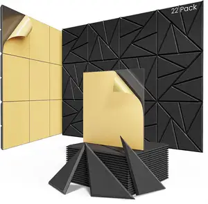 3D六角形音響パネル防音壁パネルスタジオ用の耐久性のあるポリエステルで作られた吸音とプルーフ