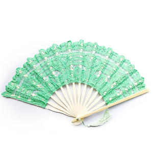 婚礼装饰舞蹈派对纯棉黑色蕾丝折叠手持扇子刺绣新娘手扇竹五线谱 - Product Image 4