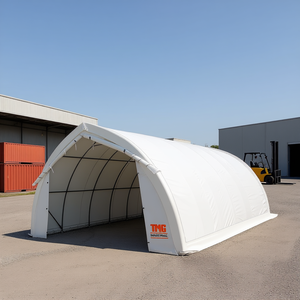 Tmg Cobertizo de Almacenamiento 20x30 pies, Resistente, con Techo a Dos Aguas y Paredes Arqueadas, Cubierta de PE de 11 oz, Puertas de Acceso para Carga y Equipos - Product Image 2