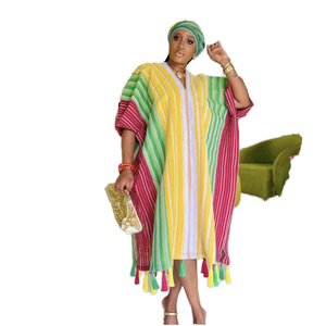 Robe Longue Maxi pour <span class=keywords><strong>Femme</strong></span>, Abayas Musulmanes <span class=keywords><strong>Boubou</strong></span> Dashiki, Robe de Soirée Kaftan de Dubaï en Soie Polyester, Tenue Africaine - Product Image 1
