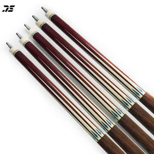 JS High-quality Red and Bocote <strong>Wood</strong> <strong>Inlaid</strong> with White and Green Turquoise Pool Cue Semi-finished Product with Custom Logo Option - Product Image 4