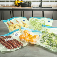 Sacs de conservation sous vide pour cuisson sous vide, compatibles micro-ondes et congélateur, avec fermeture éclair en plastique