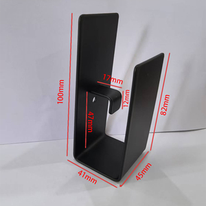 Hiện đại thép không gỉ móc đơn tường móc tự dính đen móc áo móc áo - Product Image 2