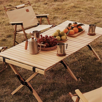 Ensemble de 5 chaises pliantes de camping et tables d'extérieur, table de pique-nique en bois portable, chaises pliantes pour événements, école et chambre