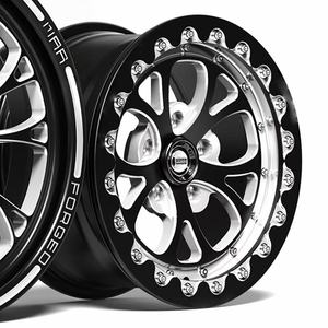 Turio New Custom Drag Racing Forged Aluminum Multi-Spoke Black Skinny Front Rear Beadlock Wheels (15x3.5/17x3.5/15x4/17x4 - Product Image 3