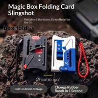 Boxfold Enhanced Quick-Change ABS Material Rubber Band Magic Pivot Folding Card-Style Slingshot Extended Magazine Radish Knife