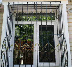 Thép nhẹ rèn rèn gang an ninh cửa sổ nướng thiết kế hiện đại chống trộm tính năng màn hình gập dọc cho phòng ngủ - Product Image 4