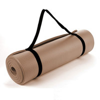 Esterilla de Yoga NBR de alta densidad de 8 ~ 15mm, extra gruesa, antidesgarro para equilibrio de ejercicio, respetuosa con el medio ambiente con correa de transporte, logotipo personalizado, Pilates
