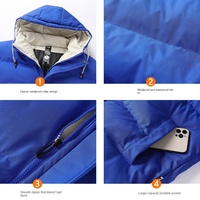 Nouvelle veste en duvet pour homme personnalisée, veste en duvet d'hiver décontractée et tendance pour jeunes hommes, avec capuche contrastée