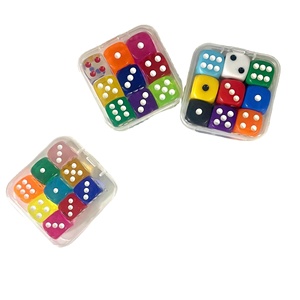 Đóng hộp 9 mảnh Bộ màu rắn trong suốt 14mm & 16mm nhựa hình vuông cán xúc xắc đầy màu sắc và linh hoạt - Product Image 5