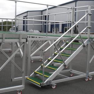 Aluminum Alloy Work <b>Platform</b> With Stairs And Railings For Industrial Use 500kg Load Capacity Fixed Height Extrusion Profile - Product Image 2