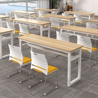 Bureau d'école moderne 2026, table d'ordinateur pour étudiant, pour salle de classe et salle d'étude, structure métallique durable, mobilier scolaire, table d'étude PC