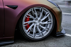 ล้ออัลลอยด์อะลูมิเนียม 6061 T6 แบบฟอร์จชิ้นเดียวสั่งทำพิเศษ สีดำกึ่งเงา ขอบเว้า ขนาด 17-24 นิ้ว 5x112 5x120 ยี่ห้อ SAiLen รับประกัน 5 ปี - Product Image 5