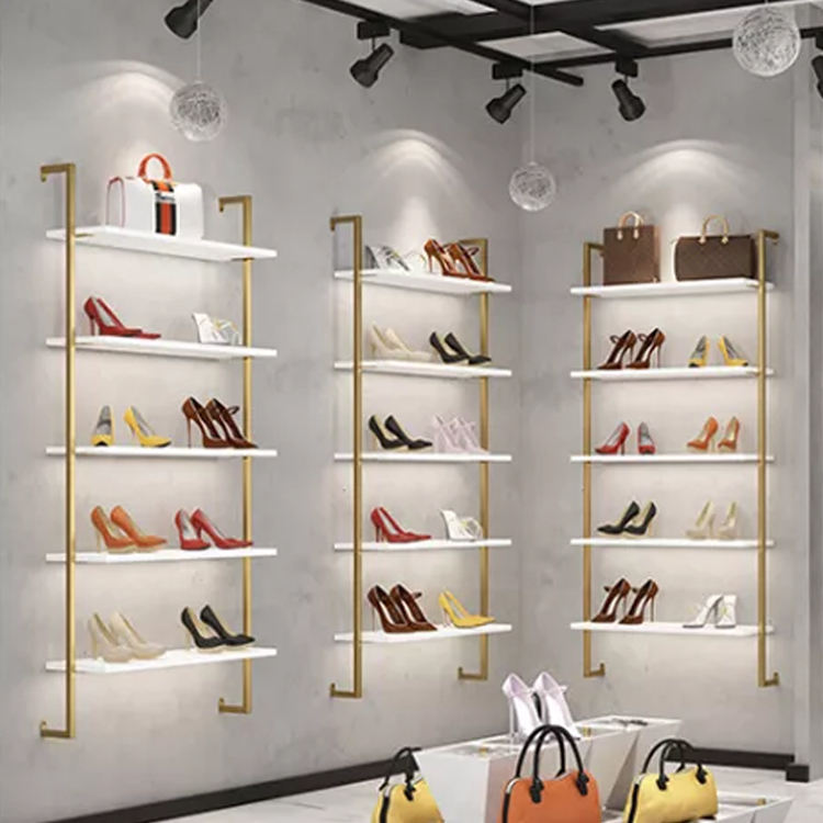 Modern Footwear Store Interior Custom Display Racks Fixtures