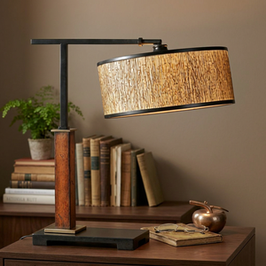 Modern Wooden <b>Adjustable</b> AC Powered LED Touch Control Eye Caring <b>Table</b> Lamp with Fabric Drum Shade for Bedroom - Product Image 4