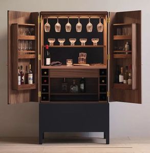 Gabinete de barra de madera maciza de estilo moderno de diseño personalizado gabinete de vino tinto de puerta abierta - Product Image 3