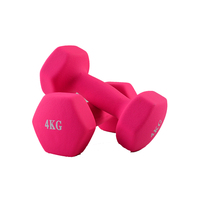 Pasokan pabrik Topton OEM grosir Dumbbell kustom 10Kg besi cor warna-warni Dumbbell Neoprene
