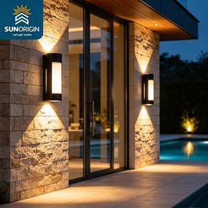 Lampe murale extérieure en aluminium, lumière LED blanc chaud 3500K, éclairage haut et bas, IP65 étanche, éclairage de jardin - Product Image 5