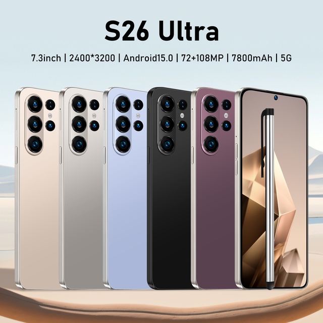 New High Quality Original Mobile Phone S26 ultra 16GB + 1TB 5G Smartphone 7.3inch Screen Mobile Phone