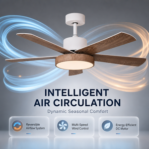 Ventilateur de plafond silencieux <span class=keywords><strong>ProBreeze</strong></span> 48 pouces à 5 pales en bois, 6 vitesses, lumière LED à intensité variable, télécommande, design moderne pour chambre et salon - Product Image 4