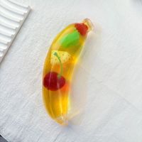 Balle sensorielle en gel transparent TPR à presser, jouet anti-stress sans rebond, façonnable, en forme de fruit, à l'huile de coco, pour TDAH, autisme, ASMR