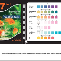 Bandelettes de test de pH pour aquarium 7-en-1 faciles à utiliser, en plastique, écologiques, kit de test universel pour l'eau des aquariums
