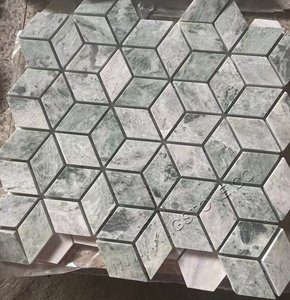 Mosaico de Vidrio Hexagonal Verde <span class=keywords><strong>Caribe</strong></span>, Mosaico de Parquet Clásico Moderno, 300x300mm, para <span class=keywords><strong>Piscina</strong></span>, Cocina, Revestimiento - Product Image 4