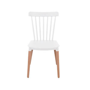 Sillas de comedor Winsor de plástico populares con patas de madera a bajo precio, venta al por mayor nórdica de fábrica - Product Image 4