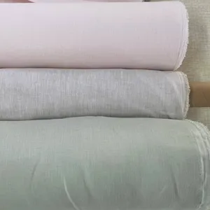 280CM Wide Linen Fabric 110inch Bedding Fabric Wholesale 100% Pure Linen Solid Pinstripe Enzyme Stone Washed Linen Fabric 170GSM