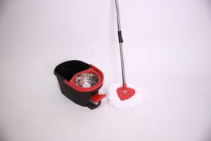 Système complet de serpillière et <span class=keywords><strong>seau</strong></span> 360°, nettoyeur de sols haute performance et écologique, avec manche <span class=keywords><strong>en</strong></span> acier inoxydable et essorage double <span class=keywords><strong>action</strong></span> - Product Image 4