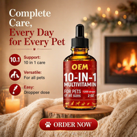All Pets Multivitamines liquides 10-en-1, 1200 gouttes, 2 oz, pour chiens, chats, furets, lapins, hamsters, soutien quotidien de la santé