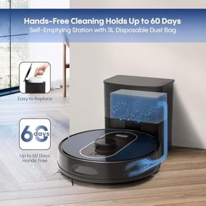 Robot Aspirador y Fregador Autovaciable con APP, 5000Pa, LiDAR 360°, Estación de Vaciado de 3L, Función Húmeda y Seca para Hogar, Hotel, Garaje - Product Image 3