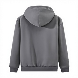 Winter <b>Thick</b> Zipper-Up Solid Loose Fit Hooded <b>Cardigan</b> Sweatshirt Men's 100% Cotton New Versatile Warm Jacket - Product Image 4