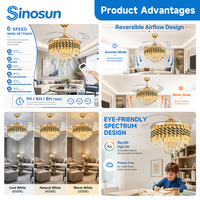 Ventilateur de plafond LED moderne avec télécommande et variateur d'intensité, 42 pouces, à pales rétractables, pour chambre et salon, nouvelle arrivée OEM/ODM