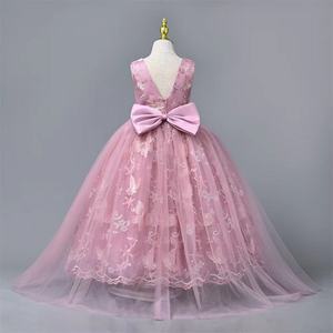 Jupe de princesse pour filles, style euro-américain, en satin floral <span class=keywords><strong>crochet</strong></span>é, pour fêtes formelles, anniversaires, spectacles, vêtements pour enfants - Product Image 4
