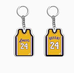 Wholesale Acrylic Promotional Gift Souvenir Keyring Acrylic Basketball Star <strong>Jersey</strong> Keychain Plastic Acrylic Car Pendant - Product Image 2