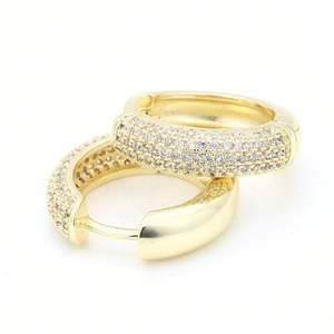 Pendientes grandes de oro de 14K de acero inoxidable de gran oferta, aros para mujer - Product Image 3