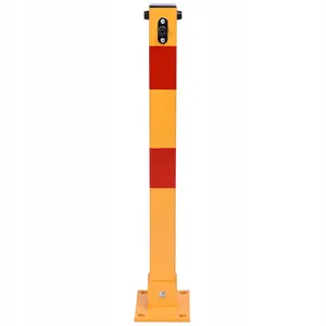 Barre de sécurité pour <span class=keywords><strong>stationnement</strong></span> de voiture, carrée et pliable, 1 pièce, barrière de sécurité pour les allées, borne de Parking pliable avec clé de verrouillage - Product Image 1