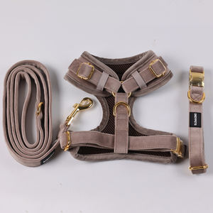 Satu Set tali dan kekang anjing Musim Dingin, baju anjing hangat bersirkulasi udara, rompi anjing desainer untuk cuaca dingin mudah dipakai - Product Image 2